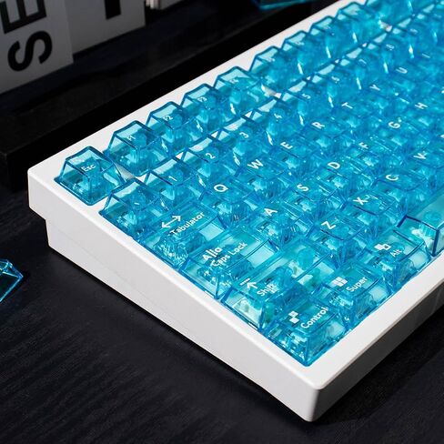 mintcaps كريستال واضح لوحة المفاتيح أغطية المفاتيح شفافة PC الكرز الشخصي الأزرق Keycap مجموعة 114 مفاتيح تألق من خلال غطاء مفتاح للوحة المفاتيح الميكانيكية Cherry Gateron Mx in Saudi Arabia