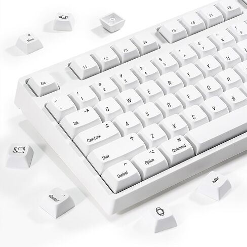 أغطية مفاتيح بيضاء، أغطية مفاتيح Dye Sub PBT 75 بالمائة، أغطية مفاتيح مخصصة مجموعة أغطية مفاتيح XDA Profile، ليست إضاءة خلفية RGB للوحات مفاتيح الألعاب الميكانيكية، أغطية مفاتيح لـ 60%، 65%، 75%، 85%، TKL ولوحات المفاتيح بالحجم الكامل in Saudi Arabia