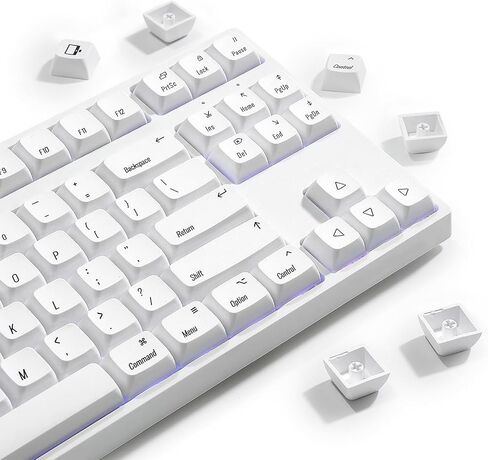 White Keycaps, Dye Sub PBT Keycaps 75 Percent, Custom Key caps XDA Profile Keycap Set, Not RGB Backlit for Mechanical Gaming Keyboards, Keycaps for 60%, 65%, 75%, 85%, TKL & Full Size Keyboards in Saudi Arabia