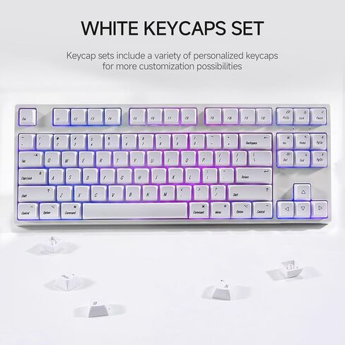 أغطية مفاتيح بيضاء، أغطية مفاتيح Dye Sub PBT 75 بالمائة، أغطية مفاتيح مخصصة مجموعة أغطية مفاتيح XDA Profile، ليست إضاءة خلفية RGB للوحات مفاتيح الألعاب الميكانيكية، أغطية مفاتيح لـ 60%، 65%، 75%، 85%، TKL ولوحات المفاتيح بالحجم الكامل in Saudi Arabia
