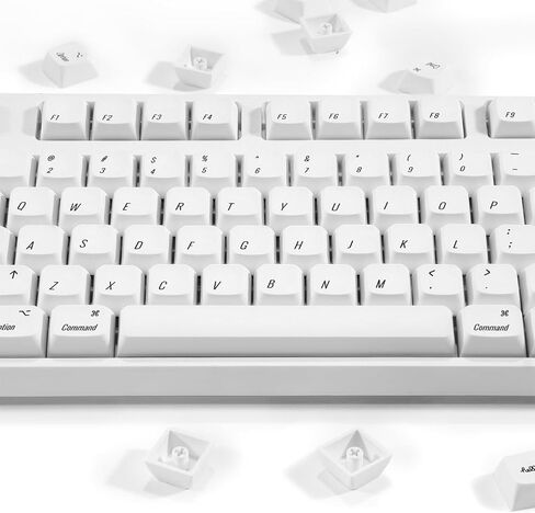 أغطية مفاتيح بيضاء، أغطية مفاتيح Dye Sub PBT 75 بالمائة، أغطية مفاتيح مخصصة مجموعة أغطية مفاتيح XDA Profile، ليست إضاءة خلفية RGB للوحات مفاتيح الألعاب الميكانيكية، أغطية مفاتيح لـ 60%، 65%، 75%، 85%، TKL ولوحات المفاتيح بالحجم الكامل in Saudi Arabia