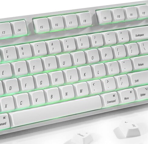 White Keycaps, Dye Sub PBT Keycaps 75 Percent, Custom Key caps XDA Profile Keycap Set, Not RGB Backlit for Mechanical Gaming Keyboards, Keycaps for 60%, 65%, 75%, 85%, TKL & Full Size Keyboards in Saudi Arabia