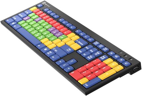 Logickeyboard Kids Learning Board • Teaching Vowels and Consonants, and Lowercase vs Capital Letters • for School and Private use • Two Built-in USB Ports • Plug-and-Play with Windows 7-11 in Saudi Arabia