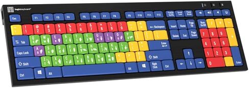 Logickeyboard Kids Learning Board • Teaching Vowels and Consonants, and Lowercase vs Capital Letters • for School and Private use • Two Built-in USB Ports • Plug-and-Play with Windows 7-11 in Saudi Arabia