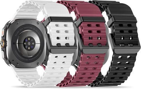 3 Pack Soft Sport Silicone Bands Compatible with Samsung Galaxy Watch Ultra 47mm Watch Bands, Adjustable Replacement Straps Fit for Galaxy Watch Ultra 47mm Women men in Saudi Arabia