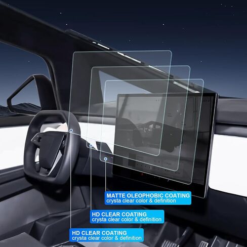 ThinSGO Screen Protectors for Tesla Cybertruck 2024 Clear HD, Tesla Dashboard Touchscreen Infotainment Display Cover 9H PET Ultra Tough, Front & Back (Clear) in Saudi Arabia