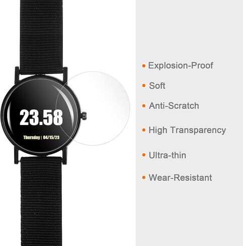 HARFINGTON 5pcs Watch Glass Screen Protectors 47mm Anti-Explosion Anti-Scratch Soft PET Ultra-Thin Universal Round Smartwatch Screen Protective Film Protector (for Flat Screen) in Saudi Arabia