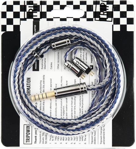 Linsoul Tripowin C-01 IEM Cable, 16 Core Hybrid Copper-Silver Earphone Cable, OFC and Silver-Plated Copper HiFi Replacement Cable for Wired Earbuds (2Pin, 4.4mm) in Saudi Arabia
