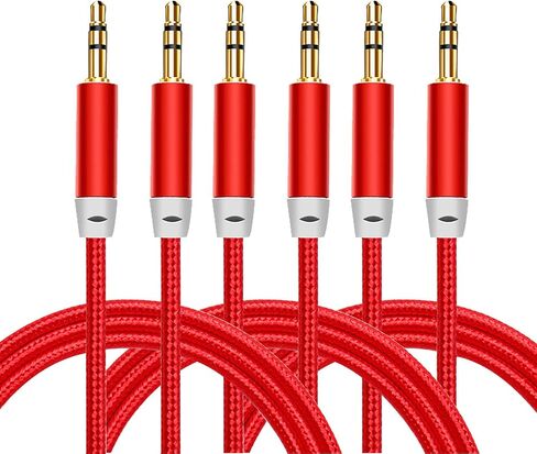 3.5mm Nylon Braided Stereo Audio Cable,(3 Pack) 4.9ft/1.5m Male to Male Aux Cord Audio Cord Compatible iPhones, iPads and Other 3.5mm DC Plug Port Device (Black) in Saudi Arabia