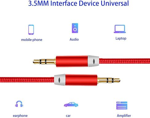 3.5mm Nylon Braided Stereo Audio Cable,(3 Pack) 4.9ft/1.5m Male to Male Aux Cord Audio Cord Compatible iPhones, iPads and Other 3.5mm DC Plug Port Device (Black) in Saudi Arabia