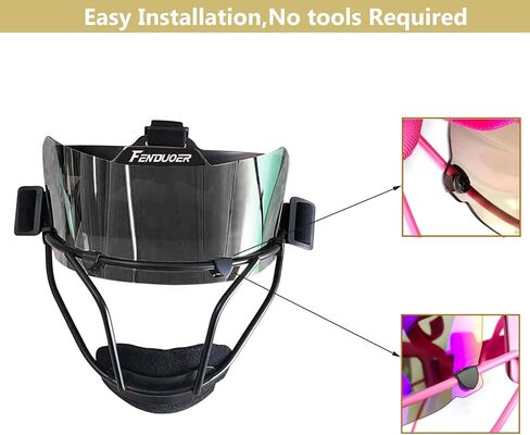 Fenduoer Softball/Baseball Mask Visor, Eye-Shield for All Defense Fielder’s Mask Sports Sunglasses(Clear Blue) in Saudi Arabia