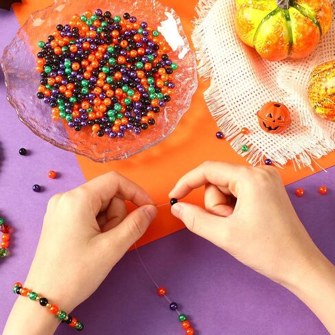 UPINS 1200Pcs Christmas Pearl Beads, Red Green White Round 8 mm Pearl Beads for Jewelry Making Xmas Holiday Party Decoration Necklace Bracelets Earrings Hair Beads DIY Ornament Kit in Kuwait