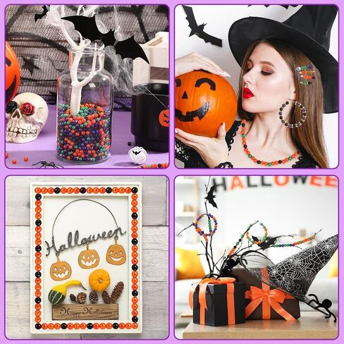 UPINS 1200Pcs Christmas Pearl Beads, Red Green White Round 8 mm Pearl Beads for Jewelry Making Xmas Holiday Party Decoration Necklace Bracelets Earrings Hair Beads DIY Ornament Kit in Kuwait