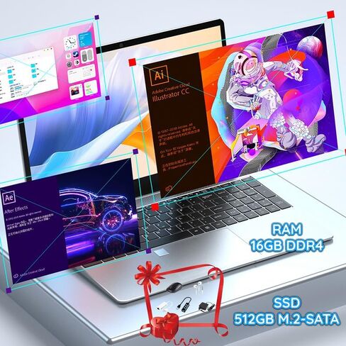 كمبيوتر محمول مع معالج N95 (يصل إلى 3.4 جيجا هرتز)، كمبيوتر محمول فضي مع ذاكرة وصول عشوائي DDR4 سعة 16 جيجابايت، ومحرك أقراص SSD سعة 512 جيجابايت، وشاشة IPS عالية الدقة مقاس 15.6 بوصة، وشبكة WiFi 2.4G+5G، وفتح بصمة الإصبع، ولوحة مفاتيح بإضاءة خلفية، ونظام in Saudi Arabia