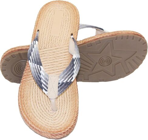 Women Flip Flops, Casual Comfortable Thong Sandals Bio Twine Rope Sole Slide Slippers Quick Dry Uppers Summer Beach Orthotic Shoes in Saudi Arabia