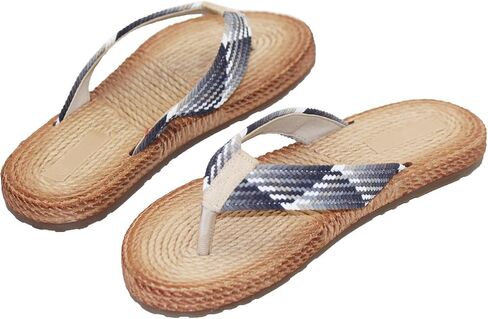 Women Flip Flops, Casual Comfortable Thong Sandals Bio Twine Rope Sole Slide Slippers Quick Dry Uppers Summer Beach Orthotic Shoes in Saudi Arabia