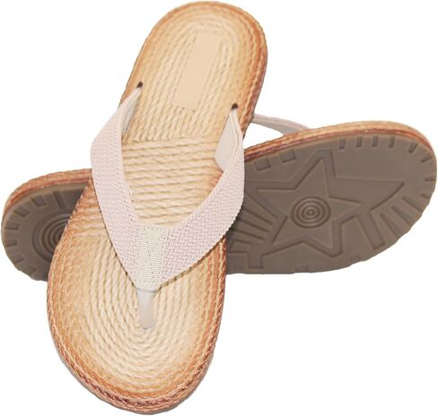 Women Flip Flops, Casual Comfortable Thong Sandals Bio Twine Rope Sole Slide Slippers Quick Dry Uppers Summer Beach Orthotic Shoes in Saudi Arabia