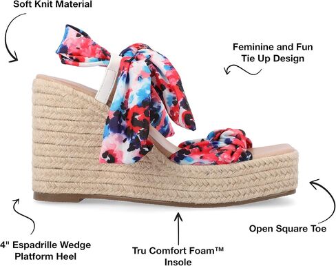Journee Womens Surria Tru Comfort Foam Espadrille Platform Wedge Sandals in Saudi Arabia