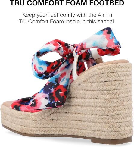 Journee Womens Surria Tru Comfort Foam Espadrille Platform Wedge Sandals in Saudi Arabia