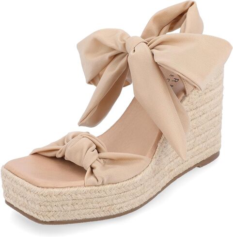 Journee Womens Surria Tru Comfort Foam Espadrille Platform Wedge Sandals in Saudi Arabia