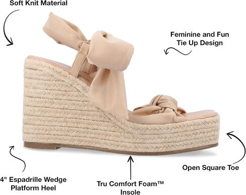 Journee Womens Surria Tru Comfort Foam Espadrille Platform Wedge Sandals in Saudi Arabia
