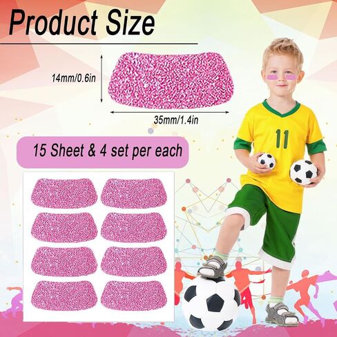 120pcs Sports Eye Stickers for Kids Breathable Eye Strips Football Eye Stickers Adhesive Softball Eye Black Stickers for Football, Baseball, Softball Sports Occasion (Green) in Kuwait