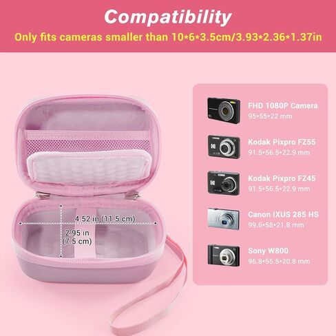 ProCase Small Digital Camera Case for KODAK PIXPRO FZ55/FZ53/FZ45/FZ43, Hard Shell Camera Case, Cute Compact Travel Carrying Protective Camera Storage Case for Kids -Black in Saudi Arabia