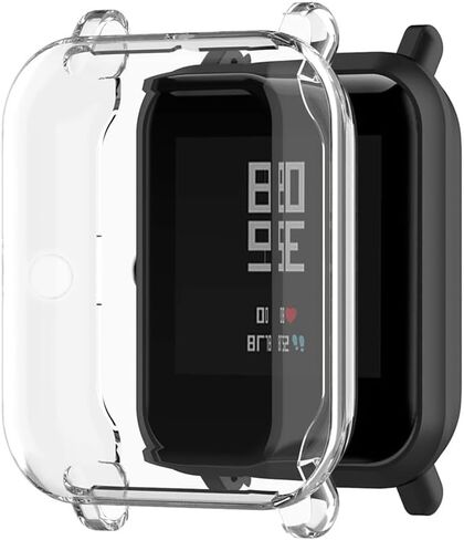 حافظة حماية للشاشة لساعة Amazfit GTS 2 Mini/Bip U Pro الذكية، عبوتان من مادة TPU الناعمة فائقة النحافة لغطاء الوجه الكامل لساعة Amazfit GTS 2 Mini/Bip U Pro، فضي in Kuwait