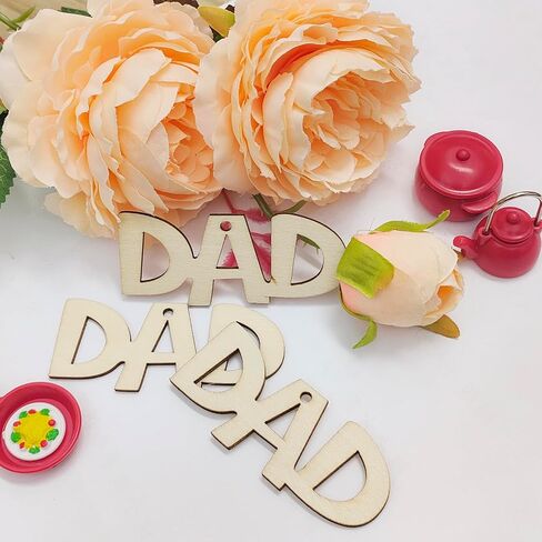 30 Pack 3 Inch Mother's Day Wood MOM Crafts Unfinished Wood MAM Cutouts Crafts Wooden Ornaments DIY Gift Tags for Happy Mothet's Day Mom's Birthday Party Decorations in Saudi Arabia
