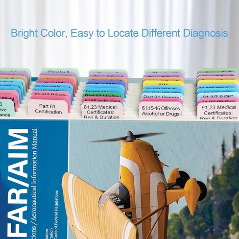 FAR/AIM 2026 Index Tabs for Private Pilot (with No Book), 80 PCS Color-Coded & Laminated Tabs, with Alignment Guide & Bookmark, Tear-Resistant and Waterproof in Kuwait
