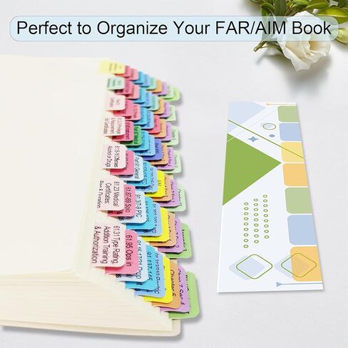 FAR/AIM 2026 Index Tabs for Private Pilot (with No Book), 80 PCS Color-Coded & Laminated Tabs, with Alignment Guide & Bookmark, Tear-Resistant and Waterproof in Kuwait