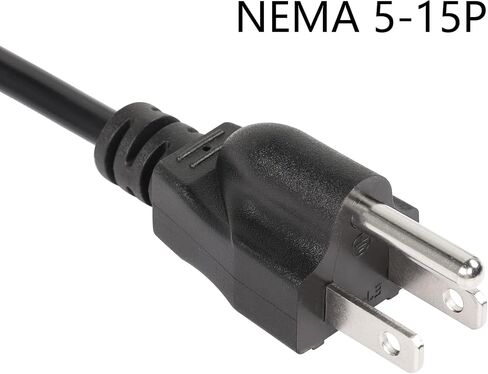 CERRXIAN 4.9ft زاوية سفلية 3 سلك زنبركي للطاقة، NEMA 5-15P إلى 90 درجة IEC 320 C13 كابل ملفوف لإمداد الطاقة للتلفزيون، 10A/125V للكمبيوتر والماسحات الضوئية والطابعات (D، أسود) in Saudi Arabia