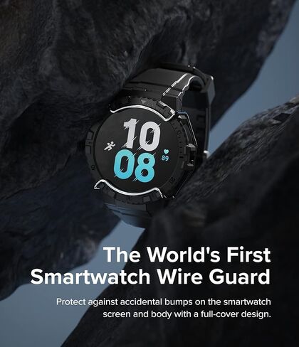 Ringke Fusion-X Guard [Band + Case] Compatible with Samsung Galaxy Watch 5 Band with Case (44mm) and Galaxy Watch 4 Strap (44mm), Shockproof Rugged Stainless Steel Wire Guard Cover - Black in Saudi Arabia
