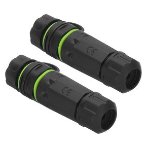 MECCANIXITY Waterproof RJ45 Coupler, Dual Head Shielded Female to Female Waterproof IP68 Ethernet Outdoor LAN Cable Connector for Cat5e, Pack of 2 (Green)