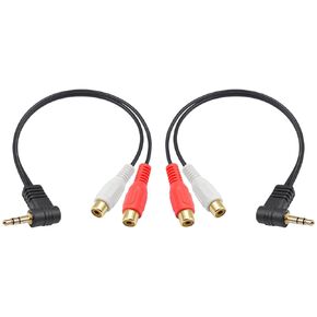 Poyiccot 3.5mm to RCA Cable, 3.5mm to 2RCA Female Audio Cable, RCA to Aux Cable Hi-Fi Sound RCA Stereo Audio Cord Gold Plated RCA Y Splitter Cable for MP3 Tablet Computer Speaker 25cm/0.8ft