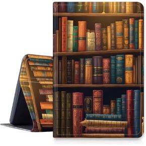 Case for Kindle Scribe 10.2 Inch (2022 Released),DIGTIALL Slim PU Leather Fold Stand Protective Cover with Auto Sleep/Wake for Kindle Scribe 2022 e-Reader,Vintage Bookshelf
