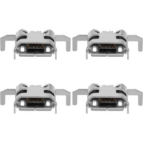 4pcs Controller Charging Port Socket Compatible with Xbox One Dual Sense Controller Replacement USB Charging Port Socket Silver