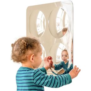SPARK & WOW Sensory Wall Toddler Mirror - Large - 9 Bubbles - Easy-to-Clean Acrylic - Stimulate Cognitive Development