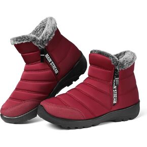SHIBEVER Women Winter Snow Boots: Womens Waterproof Fur Lined Warm Boot Outdoor Walking Comfortable Slip On Zipper Ankle Booties