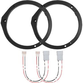 6.5'' Front Door Speaker Spacer Compatible with Honda Accord Civic CRV CRZ Insigh Odyssey Fit 6-6.75 inch Install Base Speaker Spacer Covers with 2 Wiring Harness