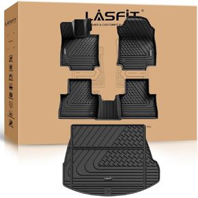 LASFIT Floor Mats for Lexus RX 2016-2022 (RX350/ RX450h) / 2018-2022 RXL (RX350L/ RX450hL), All Weather Floor Liners Custom Fit TPE Car Mats,Front & Rear Mats, Black