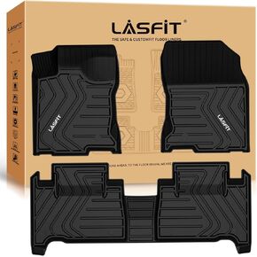 سجادات أرضية LASFIT لسيارة Lexus RX 2016-2022 (RX350/ RX450h) / 2018-2022 RXL (RX350L/ RX450hL)، بطانات أرضية مناسبة لجميع الأحوال الجوية، سجادات سيارة TPE تناسب جميع الأحوال الجوية، سجادات أمامية وخلفية، أسود in Kuwait