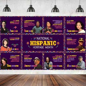 Hispanic Heritage Month Backdrop Banner Decorations - Hispanic American Heritage Month Background Sign, Hispanic Heritage Month Party Decorations
