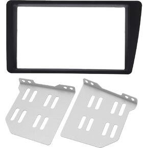 Radio Fascia, 2Din Black Car Radio Stereo Fascia Dash Frame Trim Replacement For Honda Civic LHD 2001-2005 Radio Panel Fascia
