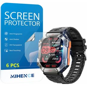 Screen Protector Compatible for VOPOCO KR80 2.0'' Smartwatch, PET HD Protective Film for KR80 2.0'' Smartwatch (6PCS)