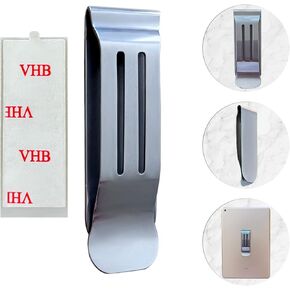 Extra Large Attachable Stick on Binder Clip 1 Pack Stainless Steel Hip Clip Pocket Clip for Phone Tablet Multipurpose Money Clip Paper Clip Belt Clip Chip Bag Clip Strong Adhesive