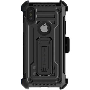 حافظة Ghostek Iron Armor متينة لهاتف iPhone Xs Max مع مشبك حزام ومسند (أسود) in Kuwait