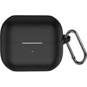 Silicone Cover Compatible with Samsung Galaxy Buds 3 Case & Galaxy Buds 3 Pro Case, Wireless Bluetooth Earbuds Cover with Carabiner, Full Protection (Black)