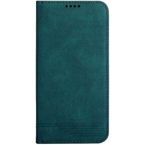 Mavis's Diary Pixel 8a Folding Case with Card Slot, Luxury PU Leather Magnetic Folio Cover Men Women Flip Wallet Simplicity Phone Case Compatible with Google Pixel 8a (Dark Green)