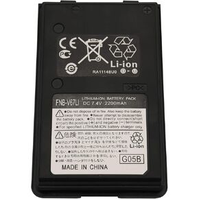 FNB-V67Li FNB-V67 2200mAh Li-ion Battery Compatible for Yaesu Vertex Radio FT-60 FT-60R VX-110 VX-120 VX-150 VX-170 VX-400 VX-800 VXA-120 VXA-200 Standard Horizon HX270S HX370S HX500S